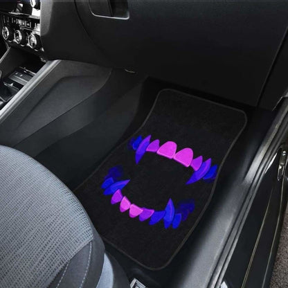 Scary Teeth Blue Neon Color Car Floor Mats 153908 - YourCarButBetter