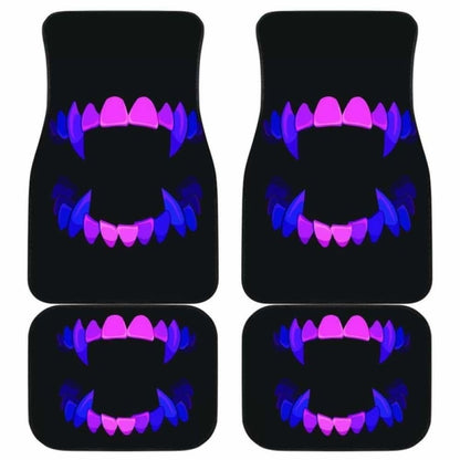 Scary Teeth Blue Neon Color Car Floor Mats 153908 - YourCarButBetter