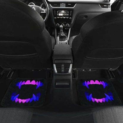 Scary Teeth Blue Neon Color Car Floor Mats 153908 - YourCarButBetter