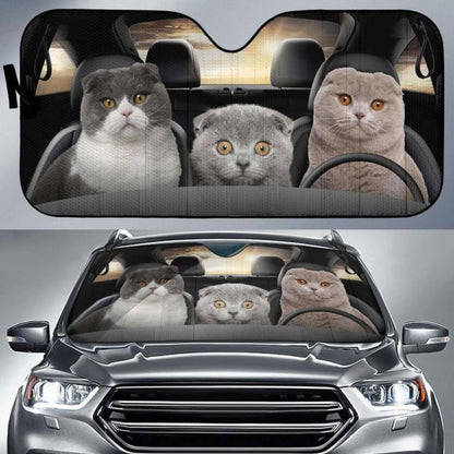 Scottish Fold Cat Auto Sun Shade Car Sun Visor 085424 - YourCarButBetter