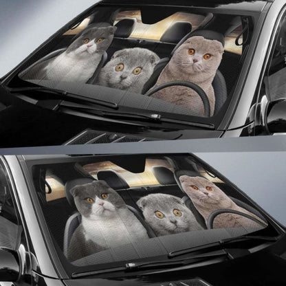 Scottish Fold Cat Auto Sun Shade Car Sun Visor 085424 - YourCarButBetter