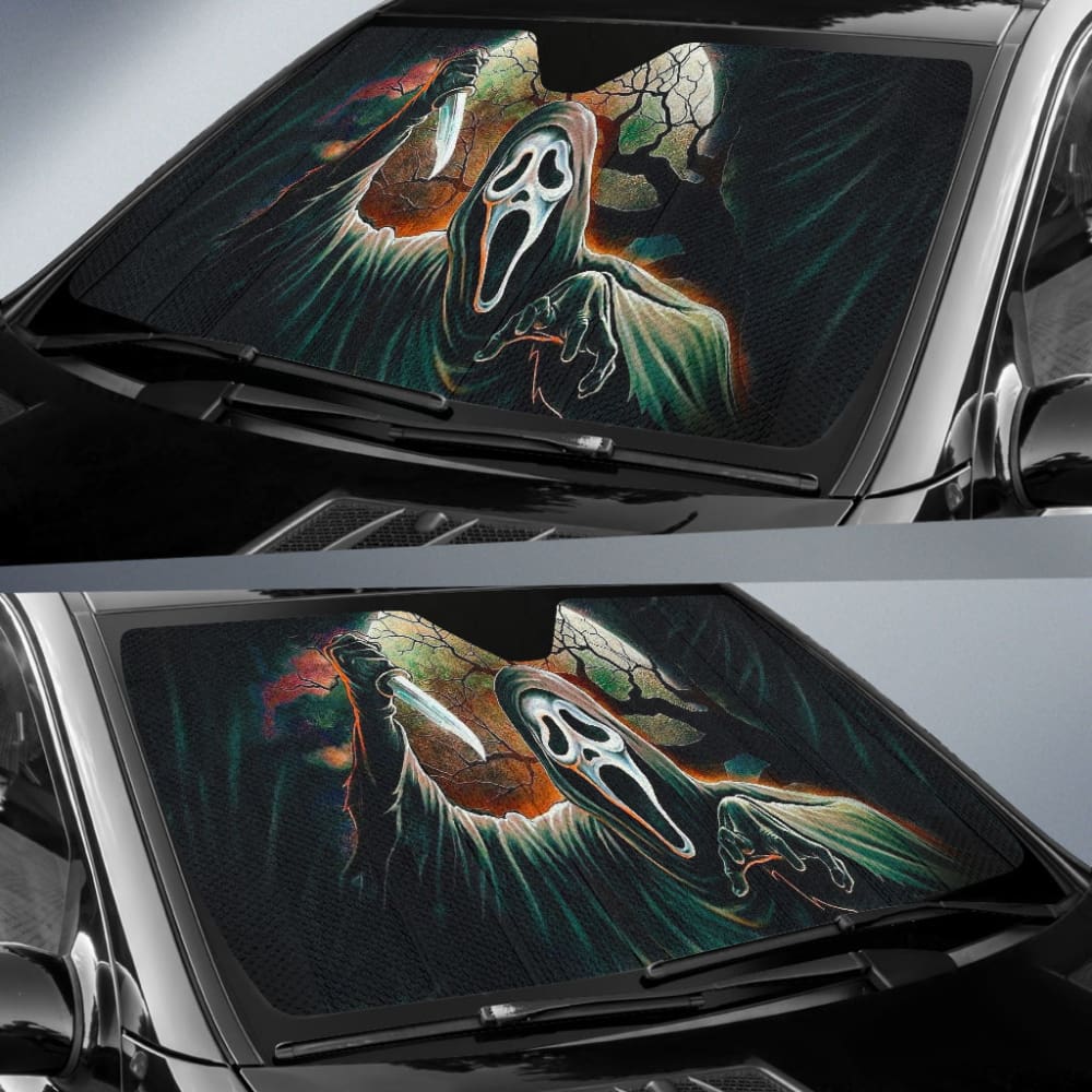 Scream Car Auto Sun Shades Custom Horror Car Decoration 210501 - YourCarButBetter