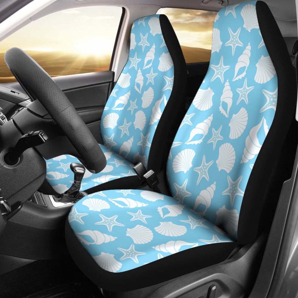 Sea-blue Seashells Car Seat Covers 212203 - YourCarButBetter
