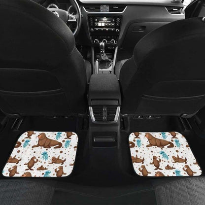 Sea Lion Seals Jellyfish Pattern Front And Back Car Mats 154813 - YourCarButBetter
