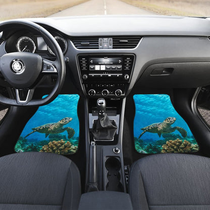 Sea Turtle Swimming Coral Reef Car Floor Mats 210301 - YourCarButBetter