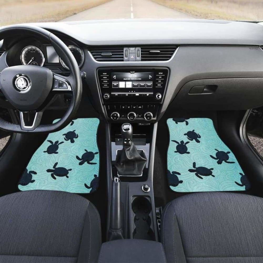 Sea Turtle With Blue Ocean Backgroud Front And Back Car Mats 091814 051512 - YourCarButBetter