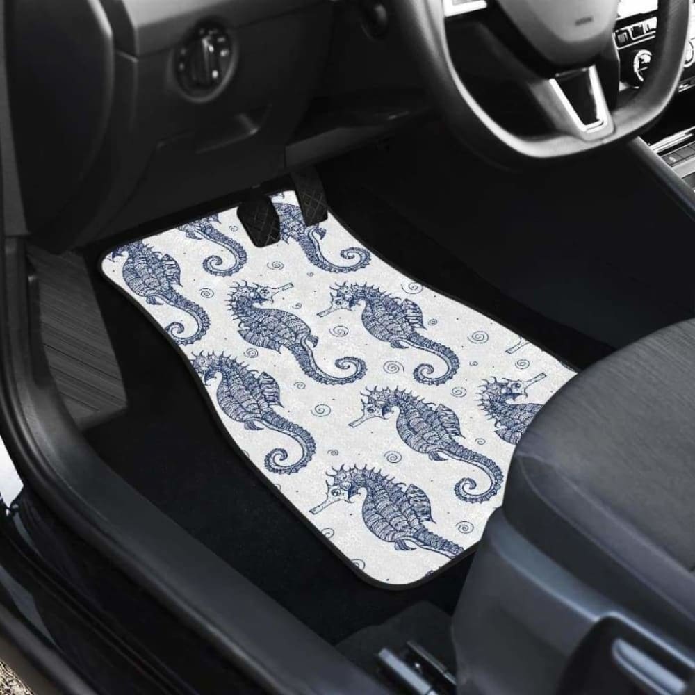 Seahorse Pattern Background Front And Back Car Mats 174914 - YourCarButBetter