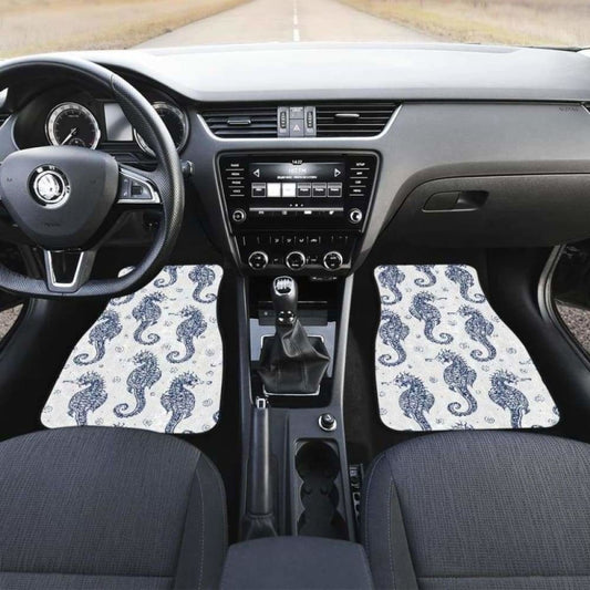 Seahorse Pattern Background Front And Back Car Mats 174914 - YourCarButBetter