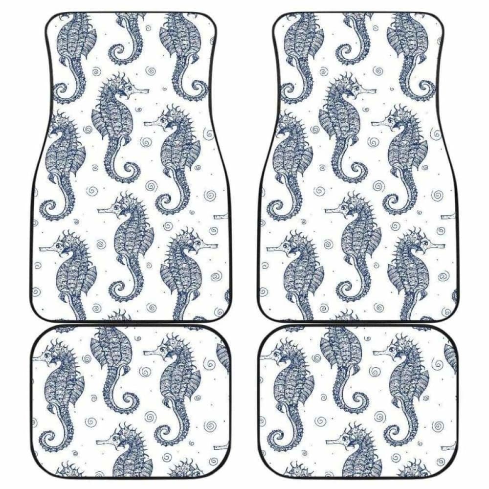 Seahorse Pattern Background Front And Back Car Mats 174914 - YourCarButBetter