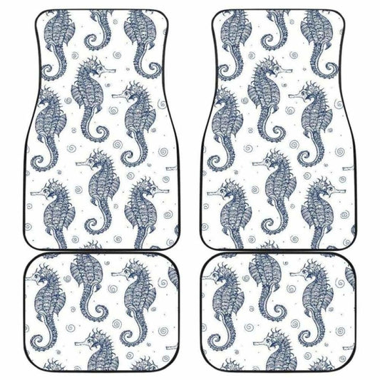 Seahorse Pattern Background Front And Back Car Mats 174914 - YourCarButBetter