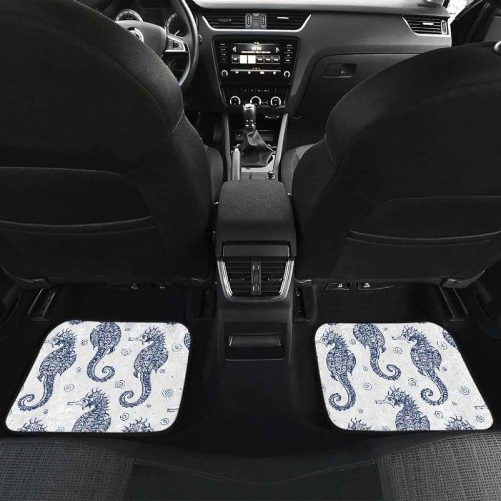 Seahorse Pattern Background Front And Back Car Mats 174914 - YourCarButBetter