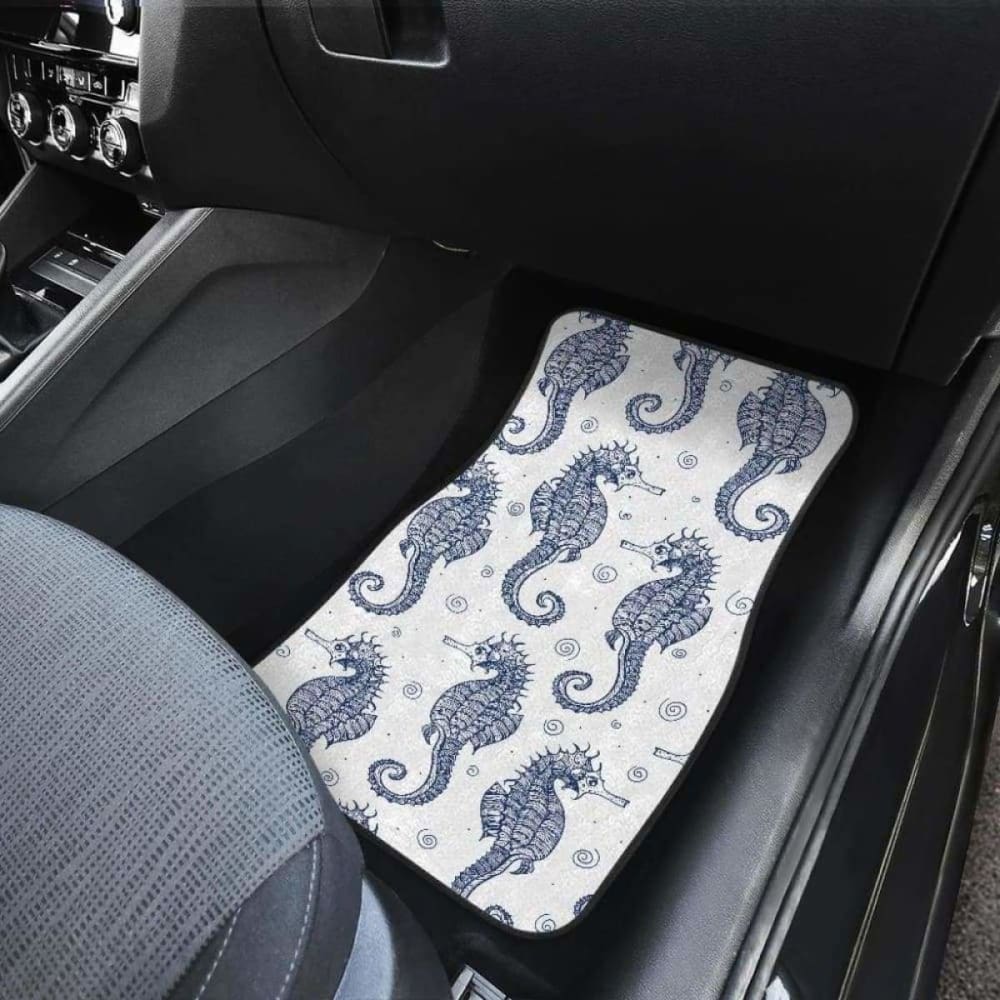 Seahorse Pattern Background Front And Back Car Mats 174914 - YourCarButBetter