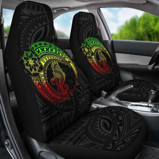 Seahorse Polynesian Car Seat Covers - Polynesian Tattoo Black Reggae - 174914 - YourCarButBetter