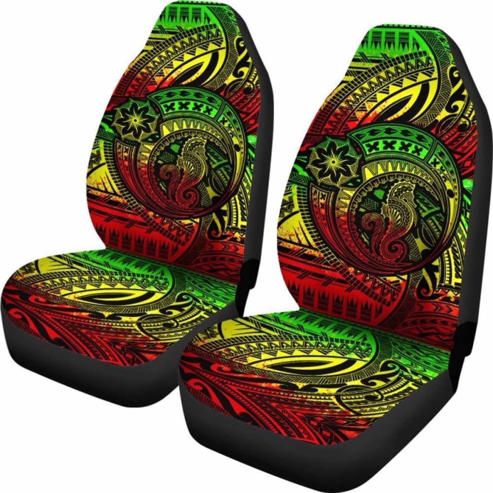 Seahorse Polynesian Car Seat Covers - Polynesian Tattoo Reggae - 174914 - YourCarButBetter