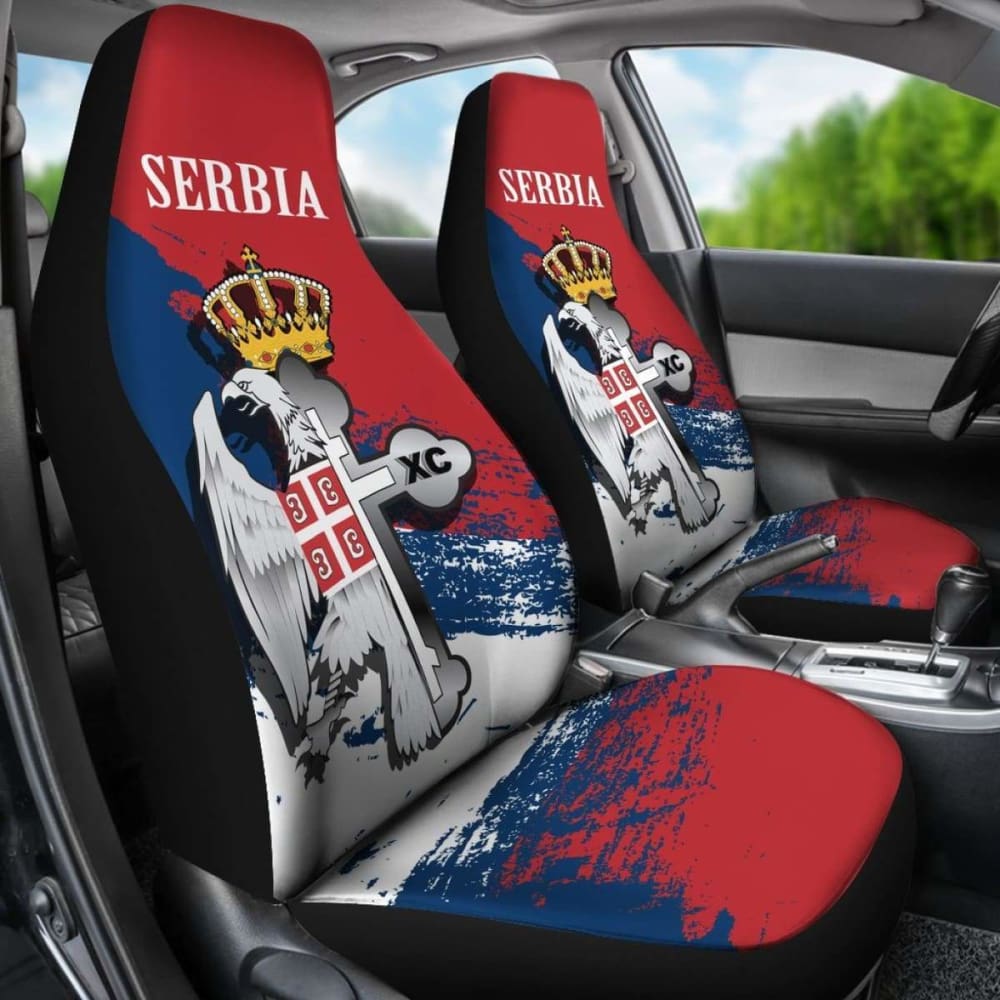 Serbia Car Seat Covers - Serbian Eagle Orthodox Cross 160905