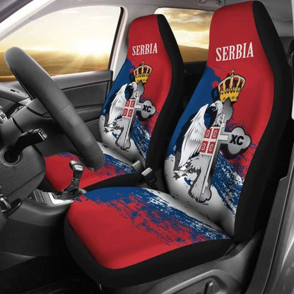 Serbia Car Seat Covers - Serbian Eagle Orthodox Cross 160905