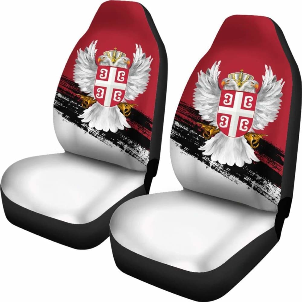 Serbia Car Seat Covers- Serbian White Eagle (Set Of Two) 110424 - YourCarButBetter