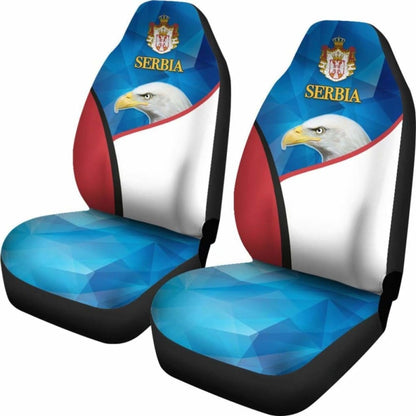 Serbia Car Seat Covers White Eagle Version 110424 - YourCarButBetter