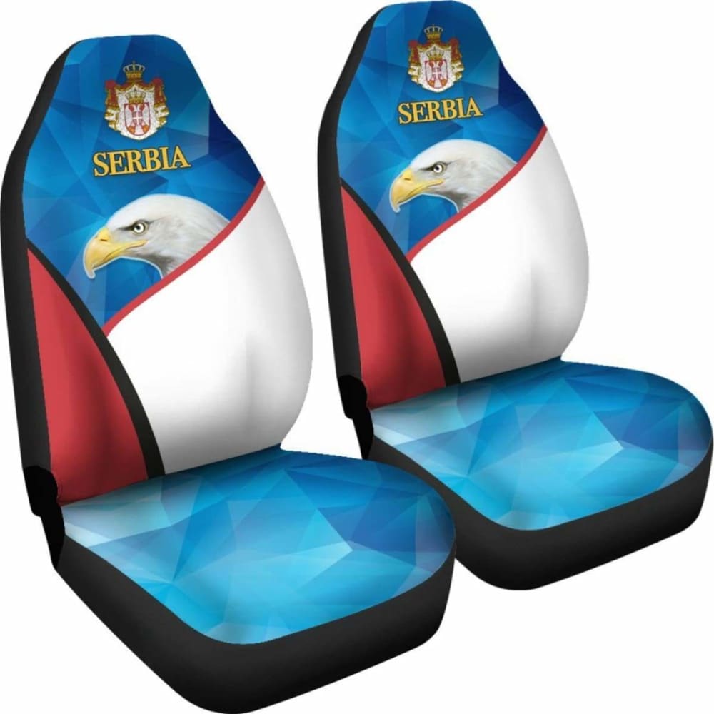Serbia Car Seat Covers White Eagle Version 110424 - YourCarButBetter