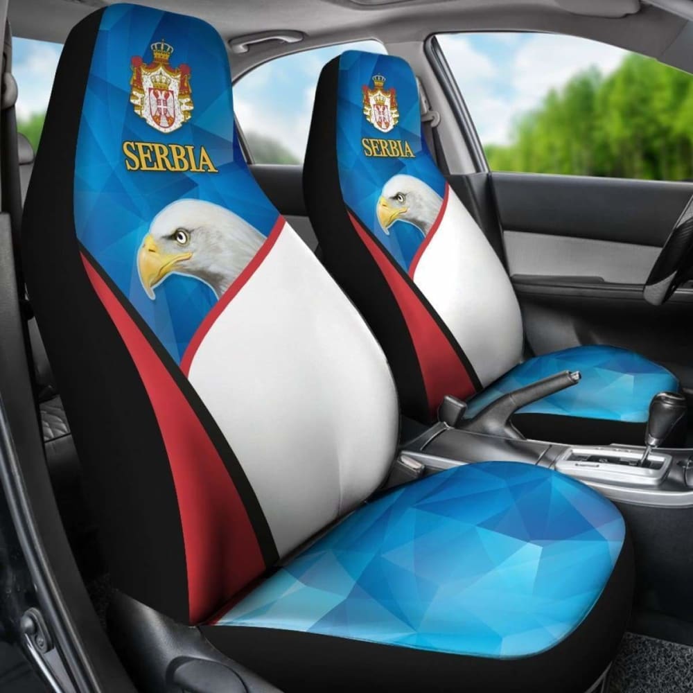 Serbia Car Seat Covers White Eagle Version 110424 - YourCarButBetter
