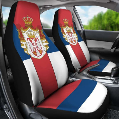 Serbia Flag Car Seat Coat Of Arms Amazing 105905 - YourCarButBetter