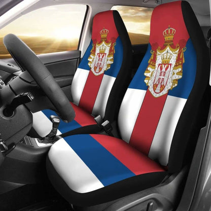 Serbia Flag Car Seat Coat Of Arms Amazing 105905 - YourCarButBetter