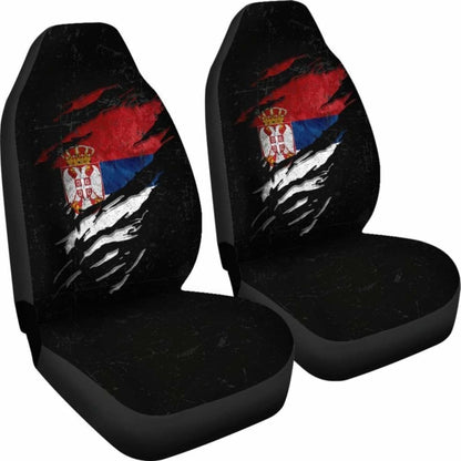 Serbia In Me Car Seat Covers - Special Grunge Style (Set Of Two) 232125 - YourCarButBetter