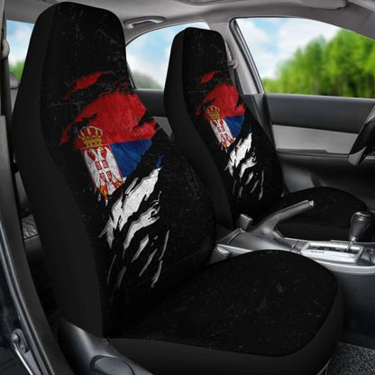 Serbia In Me Car Seat Covers - Special Grunge Style (Set Of Two) 232125 - YourCarButBetter