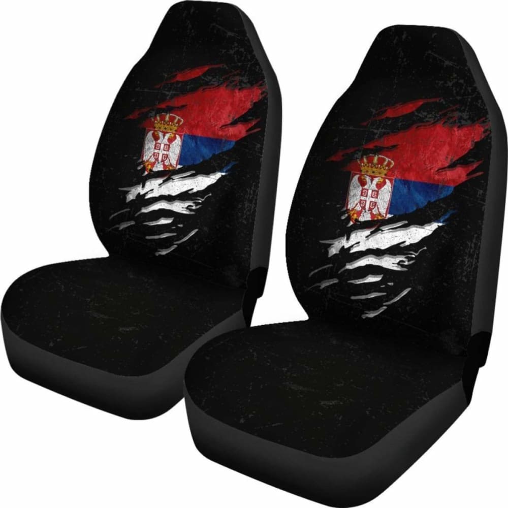 Serbia In Me Car Seat Covers - Special Grunge Style (Set Of Two) 232125 - YourCarButBetter
