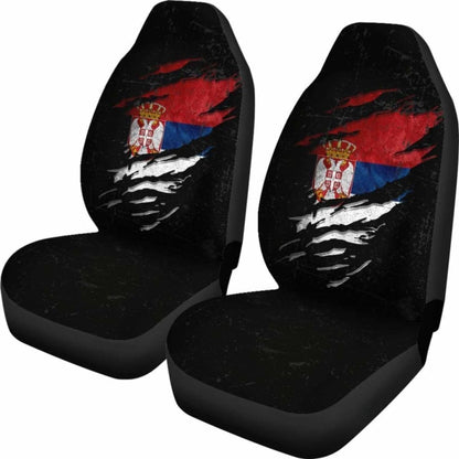 Serbia In Me Car Seat Covers - Special Grunge Style (Set Of Two) 232125 - YourCarButBetter