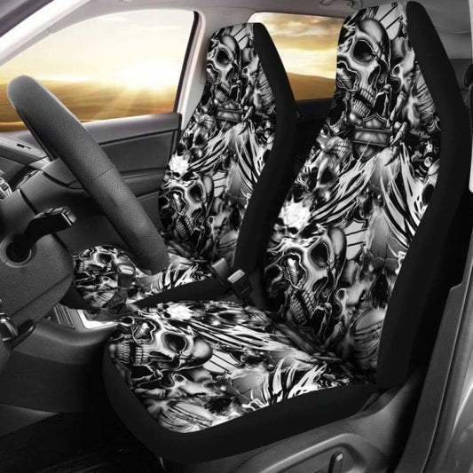 Set 2 Gothic Skull Car Seat Covers 172727