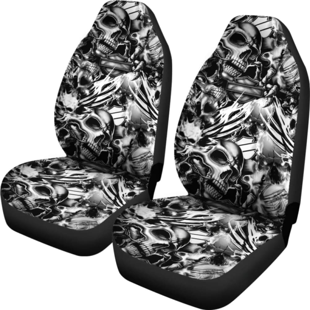 Set 2 Gothic Skull Car Seat Covers 172727