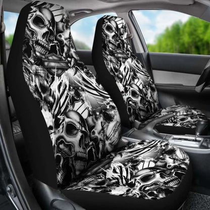 Set 2 Gothic Skull Car Seat Covers 172727