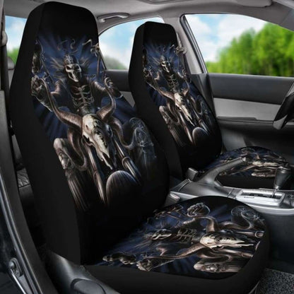 Set 2 Pcs Gothic Skull Car Seat Covers 101207