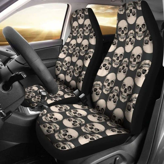 Set 2 Pcs Gothic Skull Car Seat Covers 101207