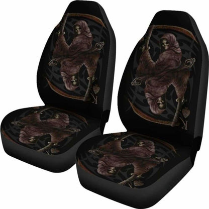 Set 2 Pcs Gothic Skull Car Seat Covers 101207