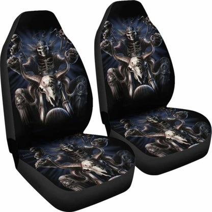 Set 2 Pcs Gothic Skull Car Seat Covers 101207