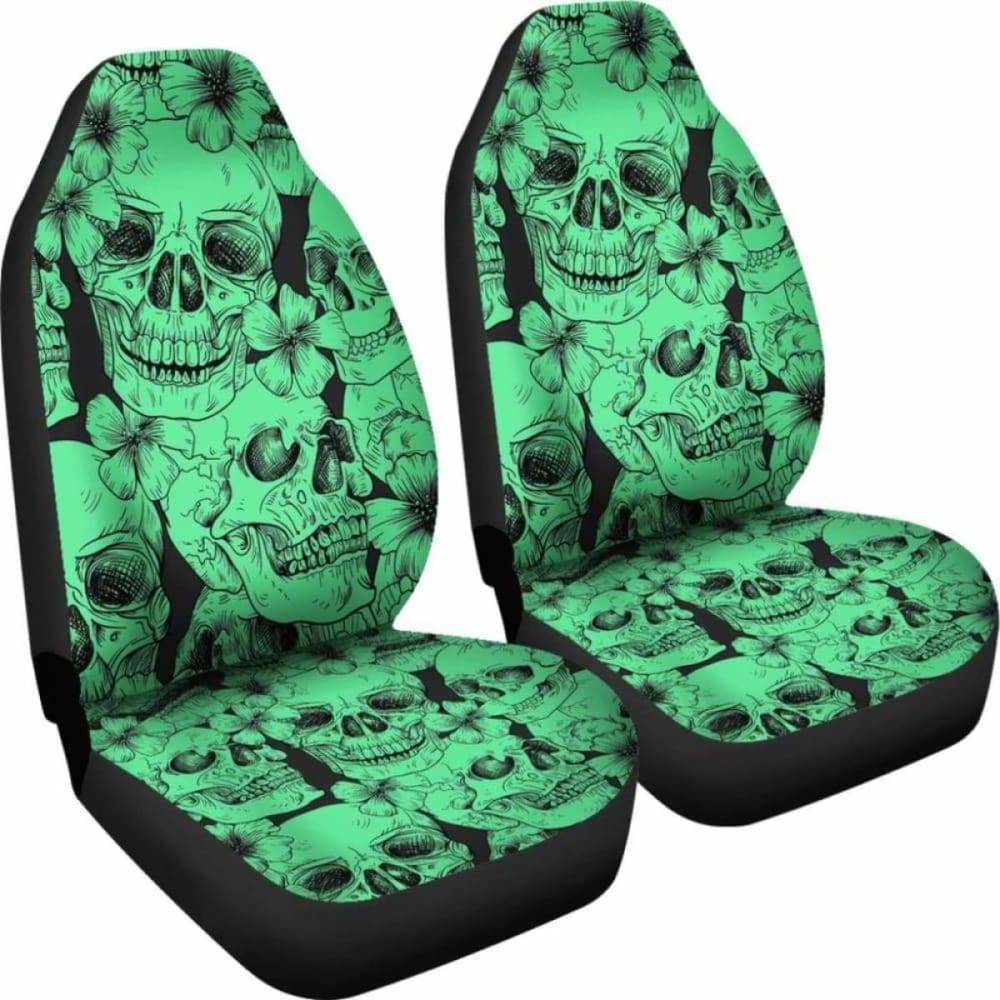 Set 2 Pcs Gothic Skull Car Seat Covers 101207