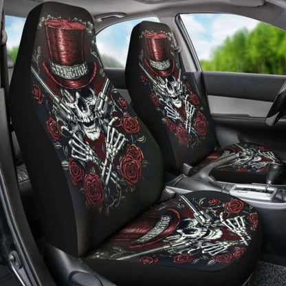 Set 2 Pcs Gothic Skull Car Seat Covers 101207