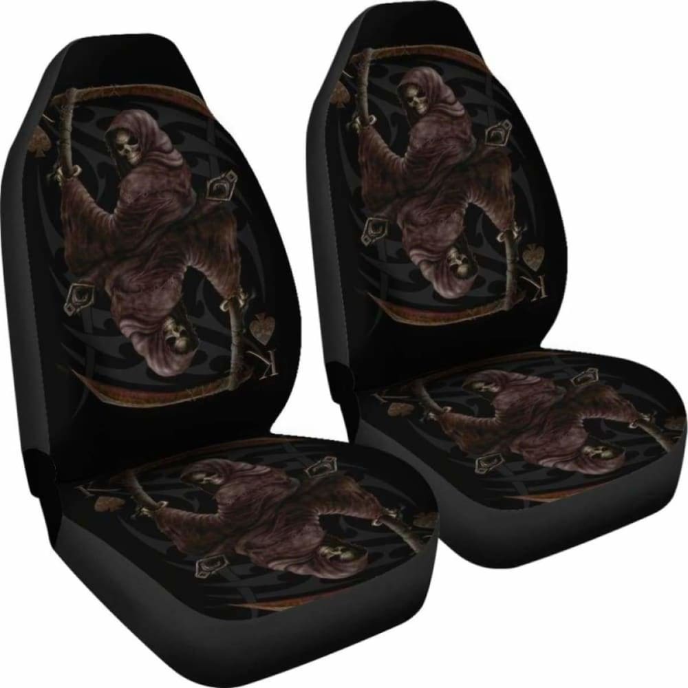 Set 2 Pcs Gothic Skull Car Seat Covers 101207