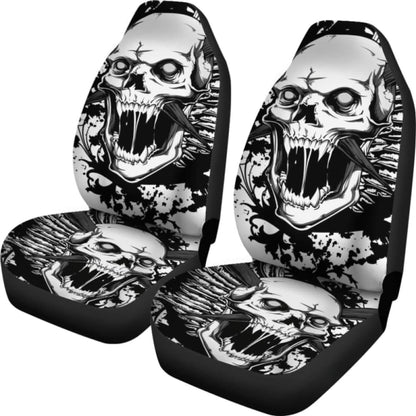Set 2 Pcs Gothic Skull Car Seat Covers 101207