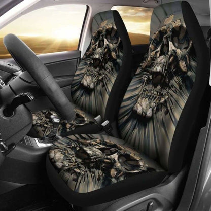 Set 2 Pcs Gothic Skull Car Seat Covers 101207