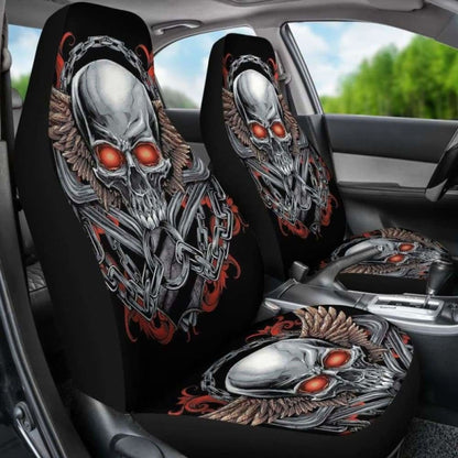 Set 2 Pcs Gothic Skull Car Seat Covers 101207