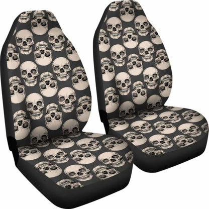 Set 2 Pcs Gothic Skull Car Seat Covers 101207