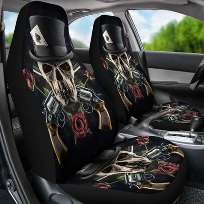 Set 2 Pcs Gothic Skull Car Seat Covers 101207