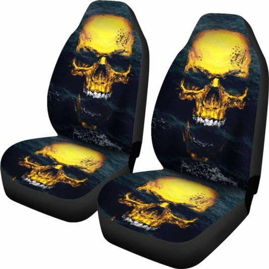 Set 2 Pcs Gothic Skull Car Seat Covers 101207