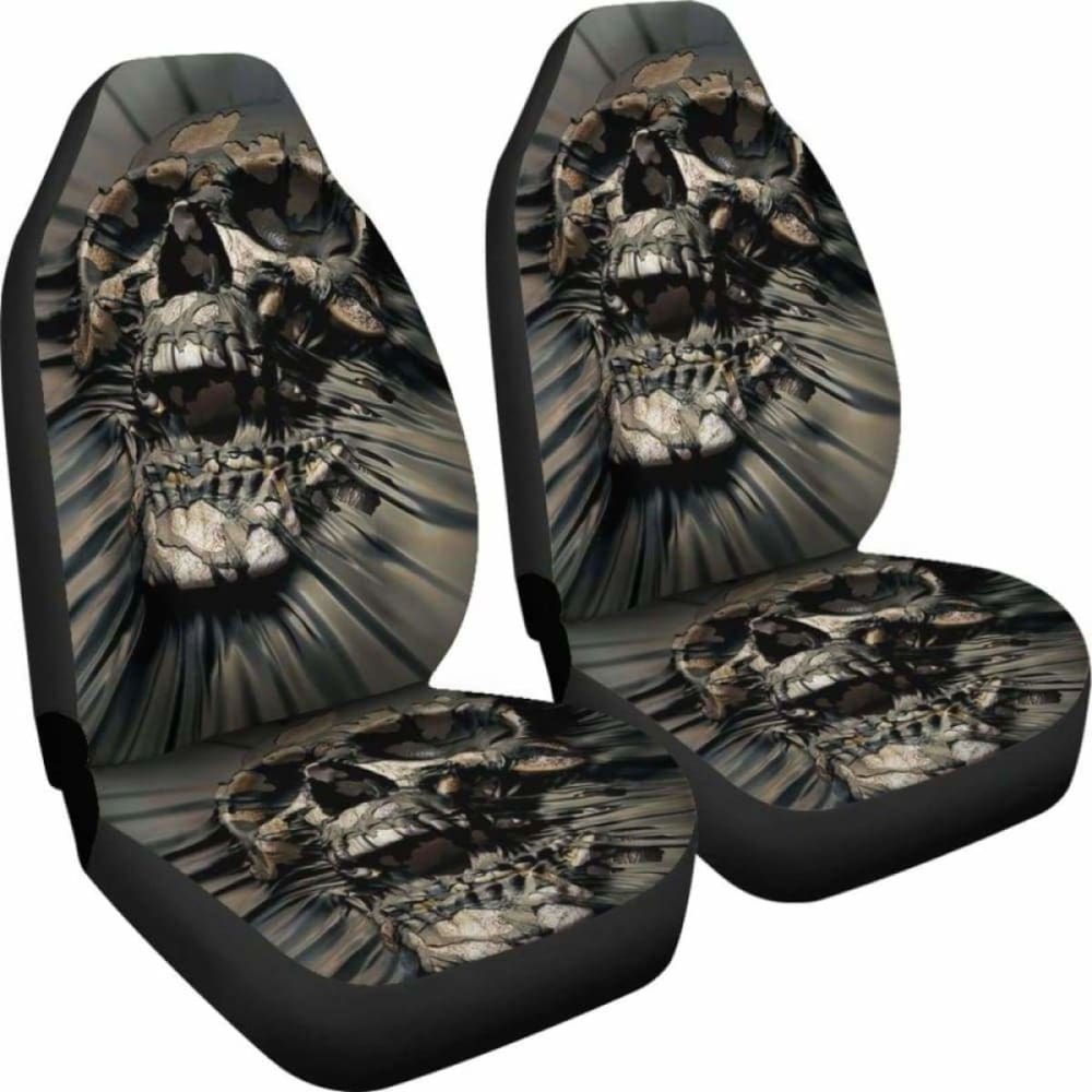 Set 2 Pcs Gothic Skull Car Seat Covers 101207
