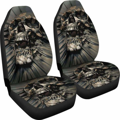 Set 2 Pcs Gothic Skull Car Seat Covers 101207