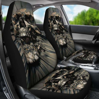 Set 2 Pcs Gothic Skull Car Seat Covers 101207