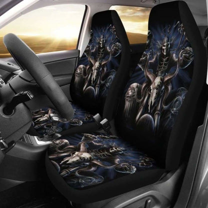Set 2 Pcs Gothic Skull Car Seat Covers 101207